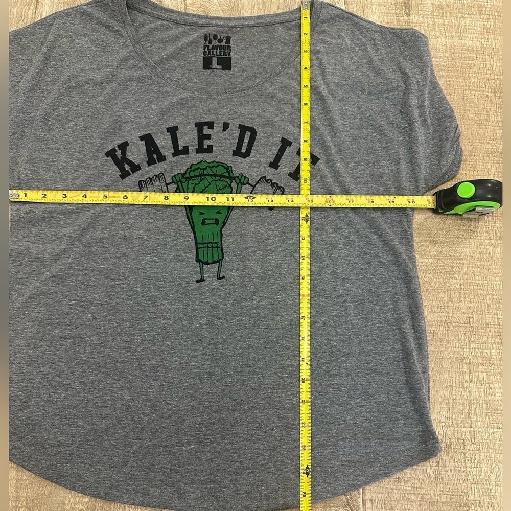 “Kale’d It” Pun Graphic Tee | Size L | Funny Fitness-Inspired Dolman T-Shirt - Picture 3 of 15